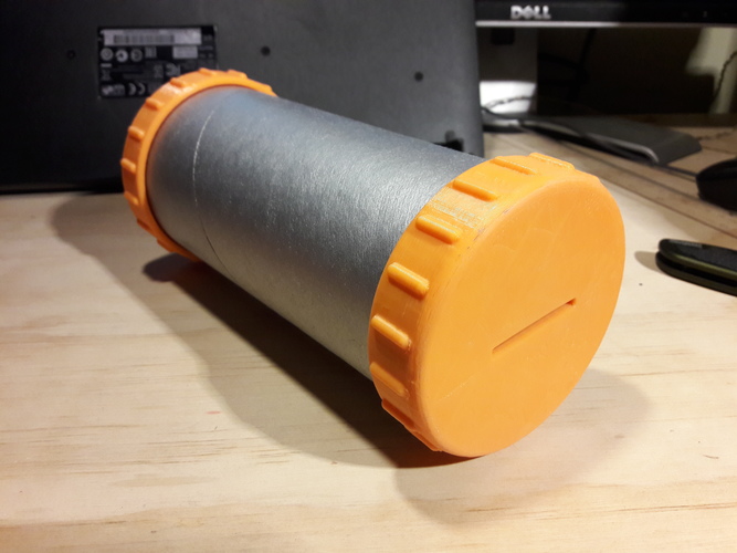 Paper Tube Coin Bank Caps 3D Print 17277 Paper Tube Coin Bank Caps 3D Print 17277