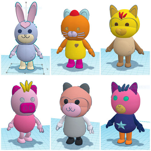 3DP Cute animal family 3D Print 18001 3DP Cute animal family 3D Print 18001