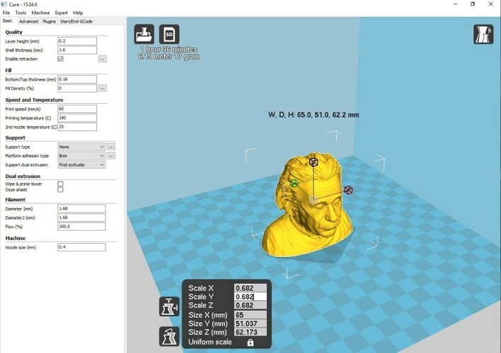Einstein Bust (14K) 3D Print 18224 Einstein Bust (14K) 3D Print 18224