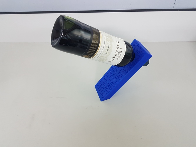 Balancing Wine Holder w/ Wine Names Embossed 3D Print 18867 Balancing Wine Holder w/ Wine Names Embossed 3D Print 18867