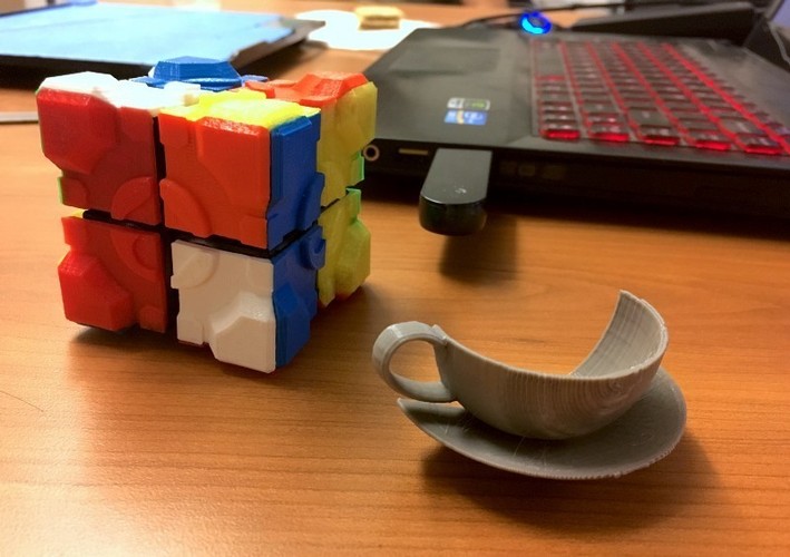 Rubik's Companion Cube "Stickers" 2x2 3D Print 19228 Rubik's Companion Cube "Stickers" 2x2 3D Print 19228