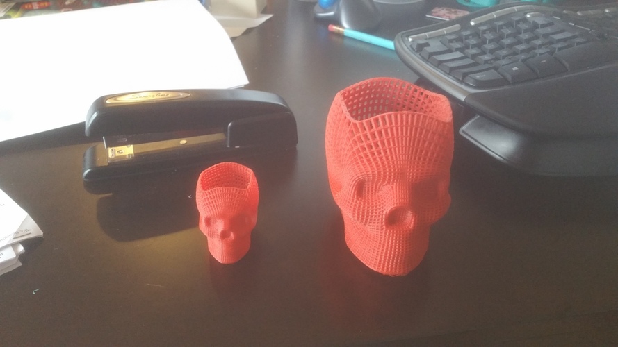 Wireframe Skull Pencil Holder (For The Love of Dog) 3D Print 19312 Wireframe Skull Pencil Holder (For The Love of Dog) 3D Print 19312