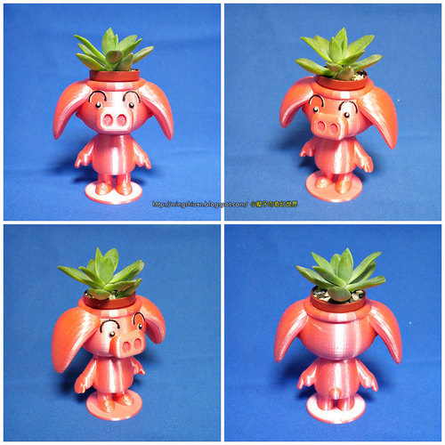 Cute animal - Rose pig potted 3D Print 19395 Cute animal - Rose pig potted 3D Print 19395