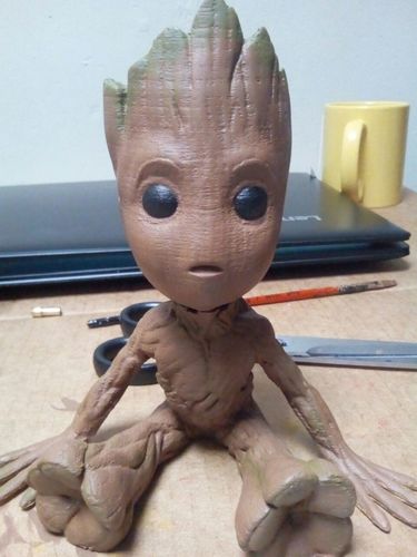 baby groot with base 3D Print 20726 baby groot with base 3D Print 20726