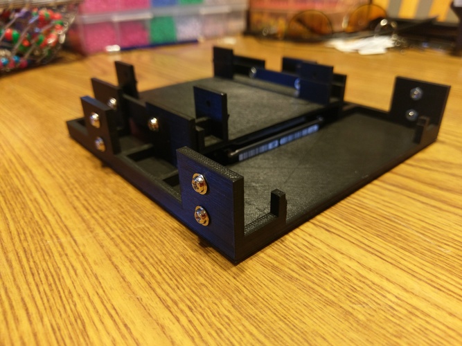 5.25" to 1x 3.5" and 1x 2.5" Drive Adapter V2 3D Print 21238 5.25" to 1x 3.5" and 1x 2.5" Drive Adapter V2 3D Print 21238