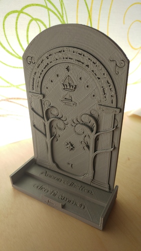 Phone Stand Moria Door 3D Print 21361 Phone Stand Moria Door 3D Print 21361