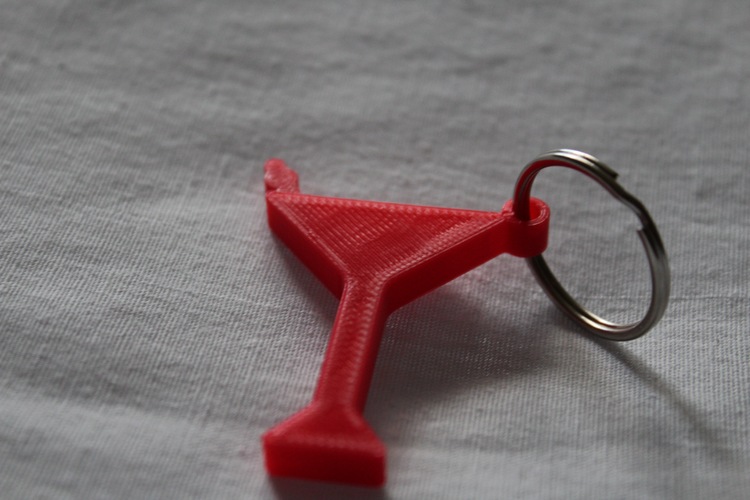 Martini Keychain 3D Print 21606 Martini Keychain 3D Print 21606