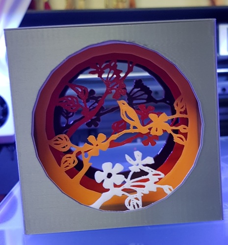 Shadow box with bird 3D Print 21851 Shadow box with bird 3D Print 21851