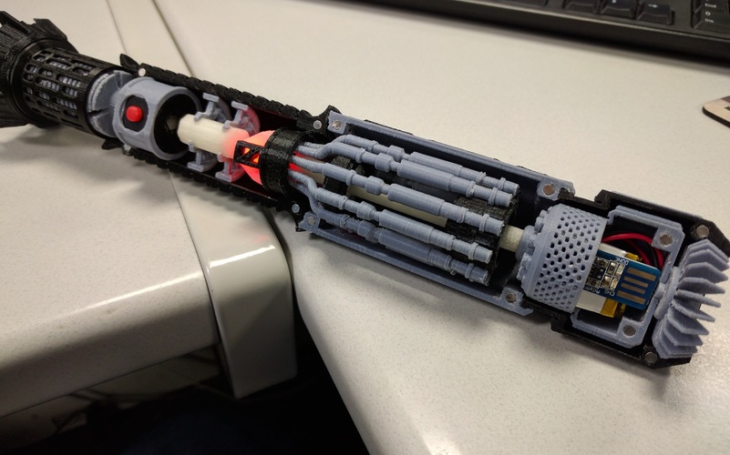 Custom Cutaway Saber Hilt 3D Print 22103 Custom Cutaway Saber Hilt 3D Print 22103