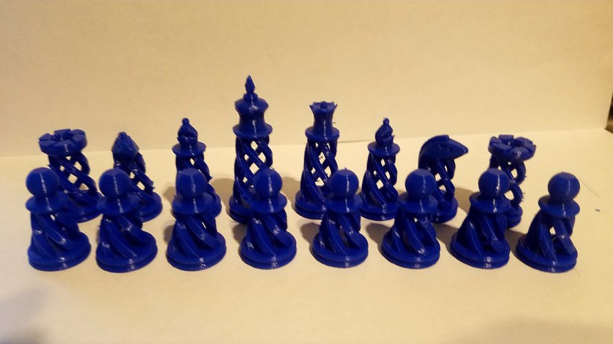 Spiral Chess Set (Large) 3D Print 23382 Spiral Chess Set (Large) 3D Print 23382