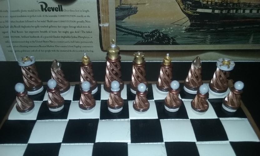 Spiral Chess Set (Large) 3D Print 23428 Spiral Chess Set (Large) 3D Print 23428