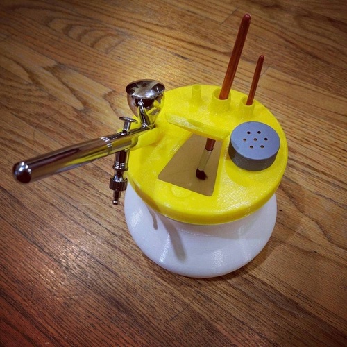 Airbrush Cleanning Pot 3D Print 23439 Airbrush Cleanning Pot 3D Print 23439