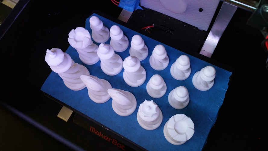 Spiral Chess Set (Large) 3D Print 2400 Spiral Chess Set (Large) 3D Print 2400