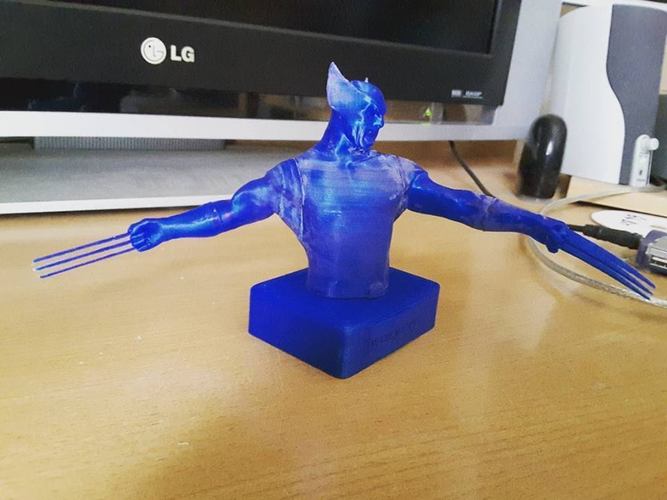 Wolverine Bust and Stand 3D Print 24413 Wolverine Bust and Stand 3D Print 24413