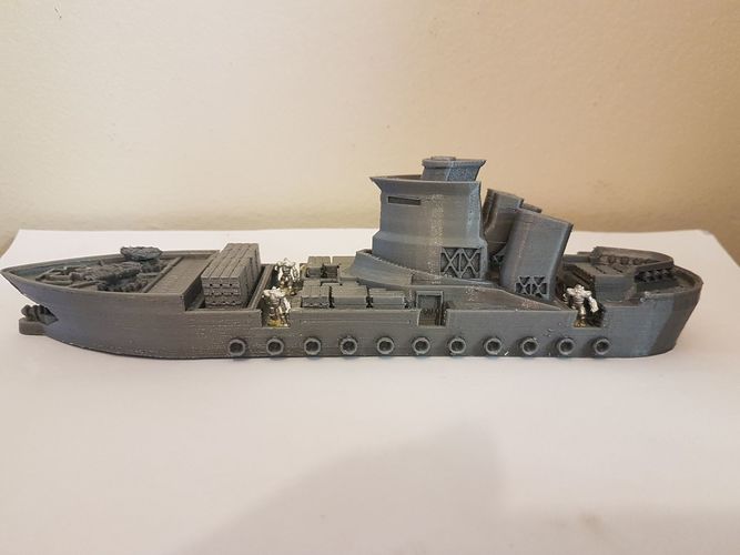 Rostock Class Armoured Supply Carrier 3D Print 24438 Rostock Class Armoured Supply Carrier 3D Print 24438
