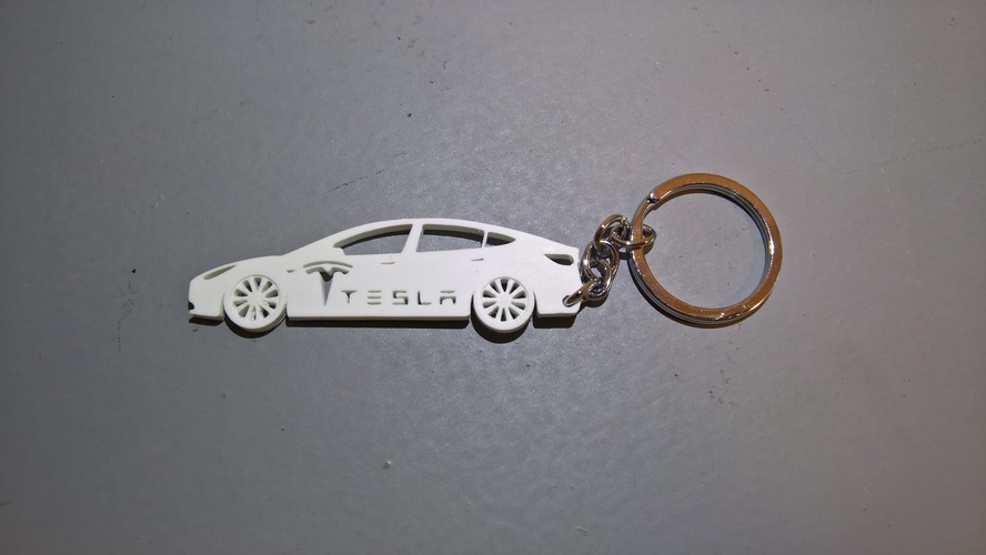 Tesla Model 3 keychain 3D Print 24460 Tesla Model 3 keychain 3D Print 24460
