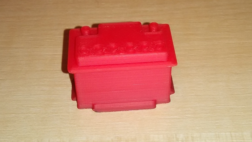 Scale 1/10 12V car battery 3D Print 24704 Scale 1/10 12V car battery 3D Print 24704