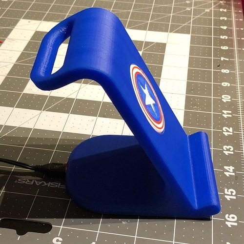 $10 IPhoneX Wireless Charging Stand - Captain America 3D Print 25025 $10 IPhoneX Wireless Charging Stand - Captain America 3D Print 25025