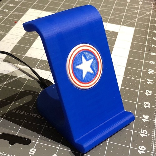 $10 IPhoneX Wireless Charging Stand - Captain America 3D Print 25026 $10 IPhoneX Wireless Charging Stand - Captain America 3D Print 25026