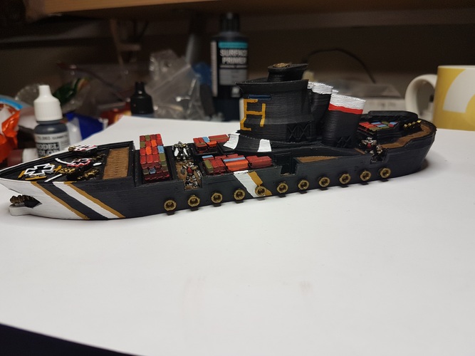 Rostock Class Armoured Supply Carrier 3D Print 25049 Rostock Class Armoured Supply Carrier 3D Print 25049