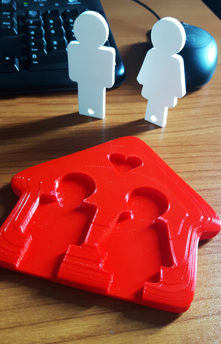 Home keychain couple She & He Love 3D Print 25881 Home keychain couple She & He Love 3D Print 25881