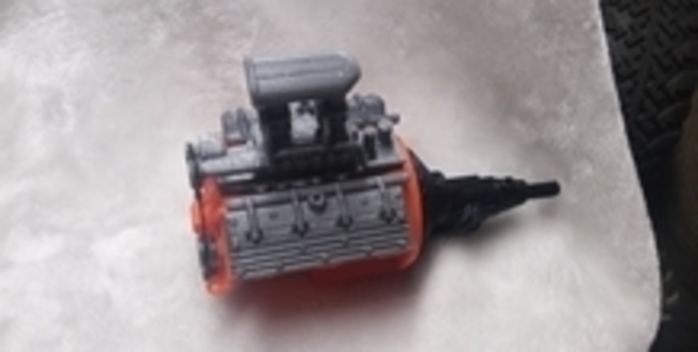 remix of HotRod V8 twin carb blown nostalgic engine by macone1, 3D Print 26086 remix of HotRod V8 twin carb blown nostalgic engine by macone1, 3D Print 26086