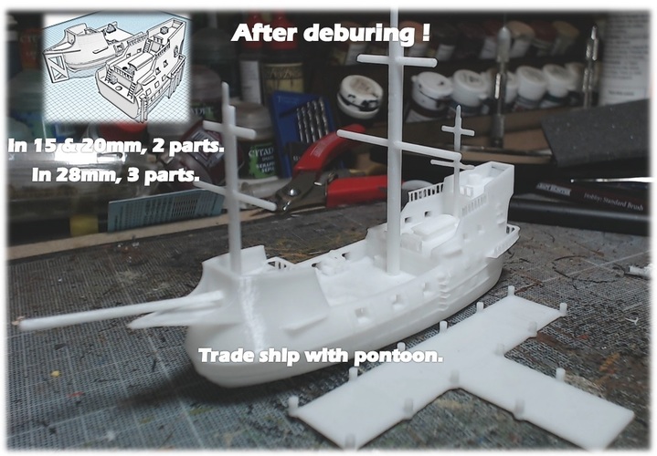 Ship - Wargame medieval to napoleonic 3D Print 26356 Ship - Wargame medieval to napoleonic 3D Print 26356