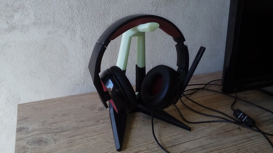 Headset Holder/Support - Gaming Design - RAZER - (REDESIGN) 3D Print 26694 Headset Holder/Support - Gaming Design - RAZER - (REDESIGN) 3D Print 26694