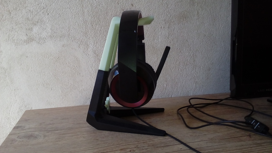 Headset Holder/Support - Gaming Design - RAZER - (REDESIGN) 3D Print 26695 Headset Holder/Support - Gaming Design - RAZER - (REDESIGN) 3D Print 26695