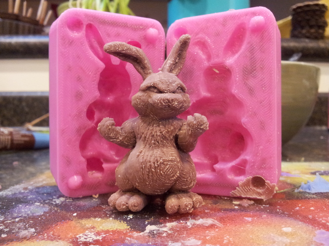 Bunny with a Attitude Mold 3D Print 268 Bunny with a Attitude Mold 3D Print 268