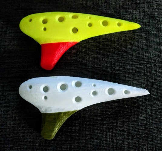 Working Soprano Ocarina - 12 Hole Transverse 3D Print 27405 Working Soprano Ocarina - 12 Hole Transverse 3D Print 27405