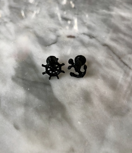 Anchor & Wheel Cufflinks 3D Print 27954 Anchor & Wheel Cufflinks 3D Print 27954
