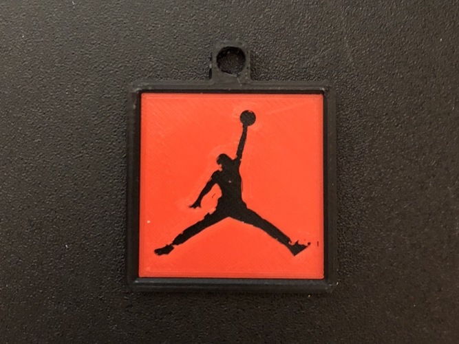 Jumpman Silhouette Keychain 3D Print 28054 Jumpman Silhouette Keychain 3D Print 28054
