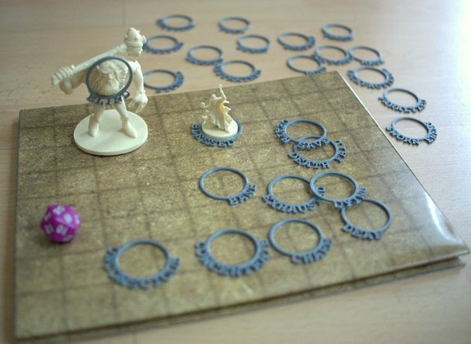D&D Condition Rings 3D Print 28326 D&D Condition Rings 3D Print 28326