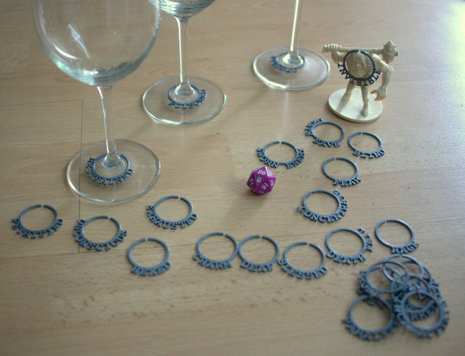 D&D Wine Glass Marker 3D Print 28327 D&D Wine Glass Marker 3D Print 28327