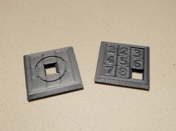 Two Sided Sliding Puzzle Key Ring 3D Print 28512 Two Sided Sliding Puzzle Key Ring 3D Print 28512