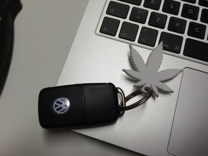 Cannabis Leaf Keychain 3D Print 2971 Cannabis Leaf Keychain 3D Print 2971