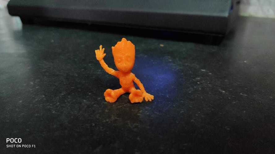 baby groot sitting waving 3D Print 30170 baby groot sitting waving 3D Print 30170