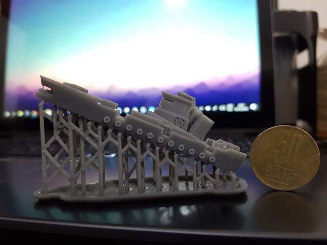 Rostock Class Armoured Supply Carrier 3D Print 30275 Rostock Class Armoured Supply Carrier 3D Print 30275