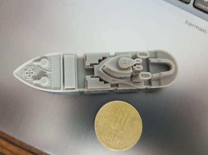 Rostock Class Armoured Supply Carrier 3D Print 30280 Rostock Class Armoured Supply Carrier 3D Print 30280
