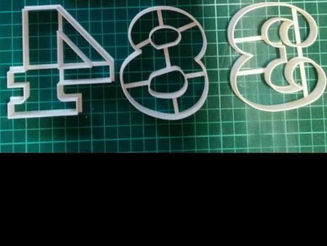 Beautiful Numbers 0-9_70mm-Cookie Cutters 3D Print 30972 Beautiful Numbers 0-9_70mm-Cookie Cutters 3D Print 30972
