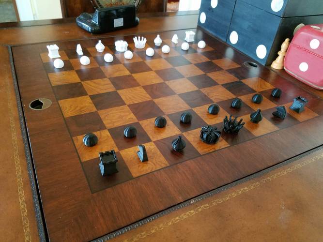MILOSAURUS Chess Symbols Chess Set 3D Print 31612 MILOSAURUS Chess Symbols Chess Set 3D Print 31612