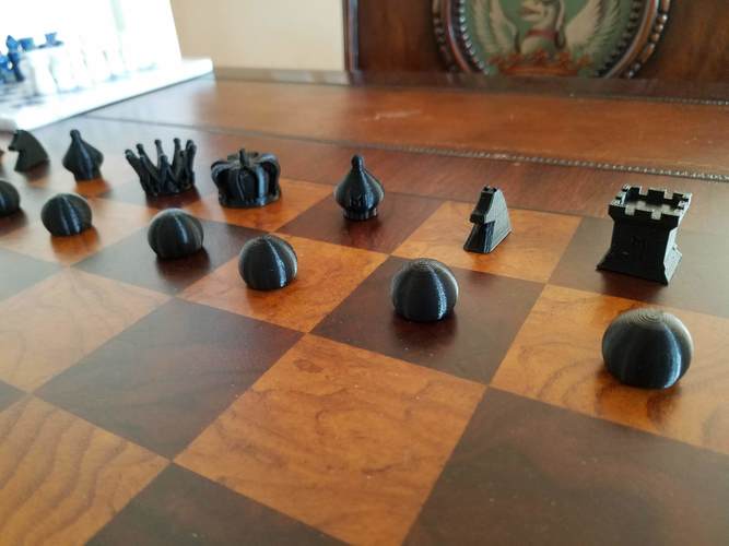 MILOSAURUS Chess Symbols Chess Set 3D Print 31614 MILOSAURUS Chess Symbols Chess Set 3D Print 31614