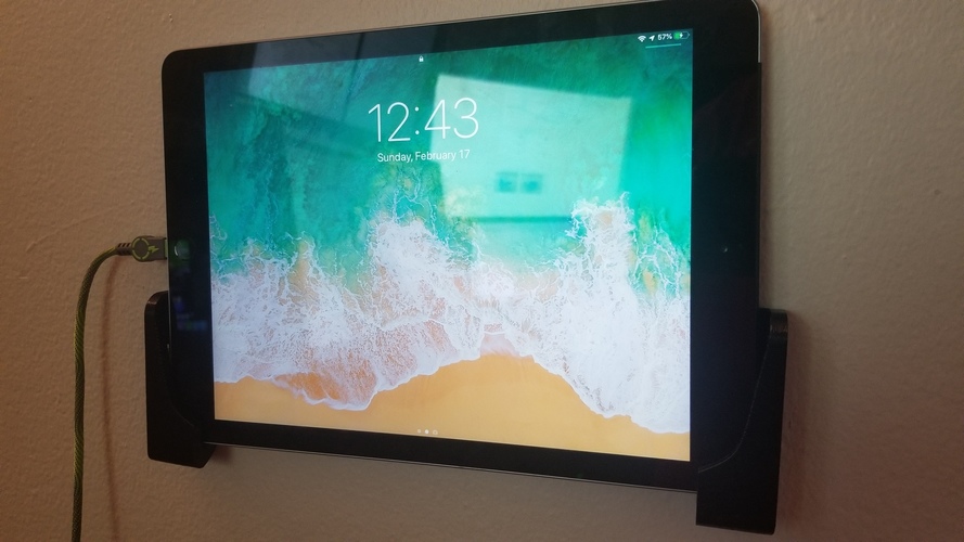 IOS/Android Tablet & Phone Simple Wall Mount (Ipad/Samsung etc) 3D Print 32507 IOS/Android Tablet & Phone Simple Wall Mount (Ipad/Samsung etc) 3D Print 32507