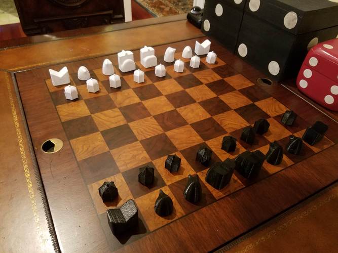 MILOSAURUS Shatranj Ancient Chess Set (with chess symbols) 3D Print 33079 MILOSAURUS Shatranj Ancient Chess Set (with chess symbols) 3D Print 33079