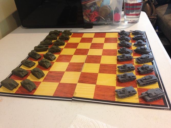WWII Tank Chess Set 3D Print 336 WWII Tank Chess Set 3D Print 336
