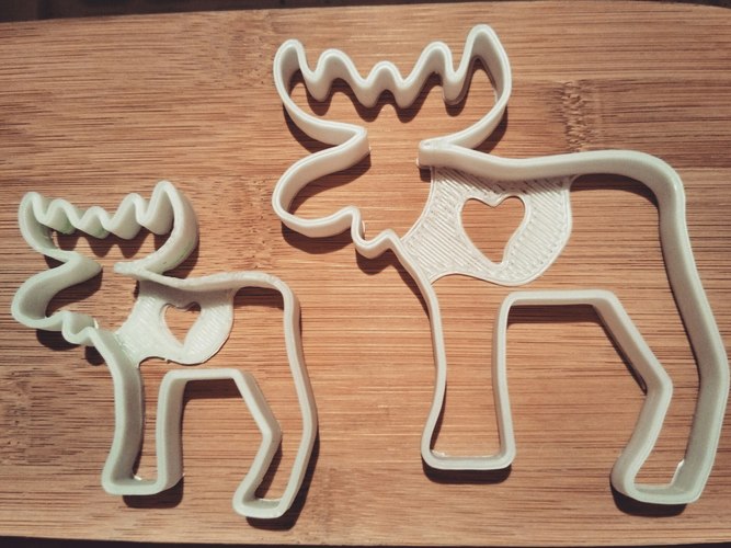 Moose- сookie cutters- 60 and 95mm (or 2,36" and 3,74") (Free) 3D Print 34706 Moose- сookie cutters- 60 and 95mm (or 2,36" and 3,74") (Free) 3D Print 34706