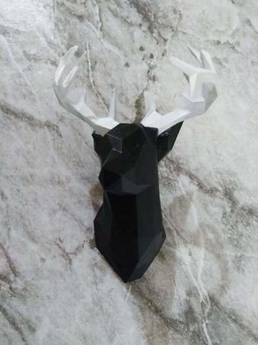 Faceted Deer Head 3D Print 35298 Faceted Deer Head 3D Print 35298