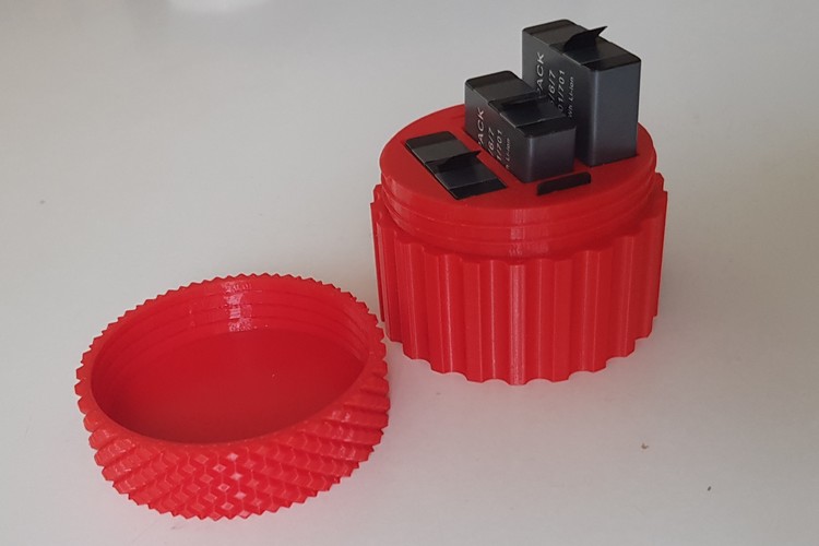 GoPro battery travel case 3 batteries + 2 MicroSD cards 3D Print 35357 GoPro battery travel case 3 batteries + 2 MicroSD cards 3D Print 35357
