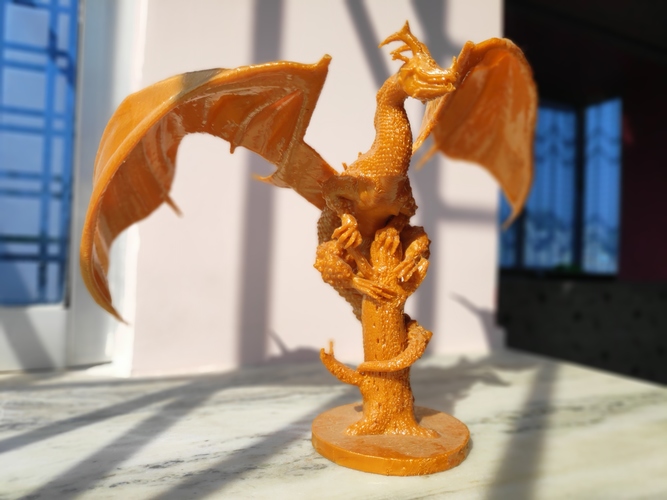 DRAGON ON BROKEN TREE 3D Print 36926 DRAGON ON BROKEN TREE 3D Print 36926